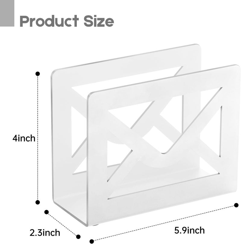 appacare Desktop Metal Mail Holder,Modern Black Letter Organizer for Desk with Cutout Envelope Design,Home and Office Envelope and Document Storage Rack (White) - Image 2